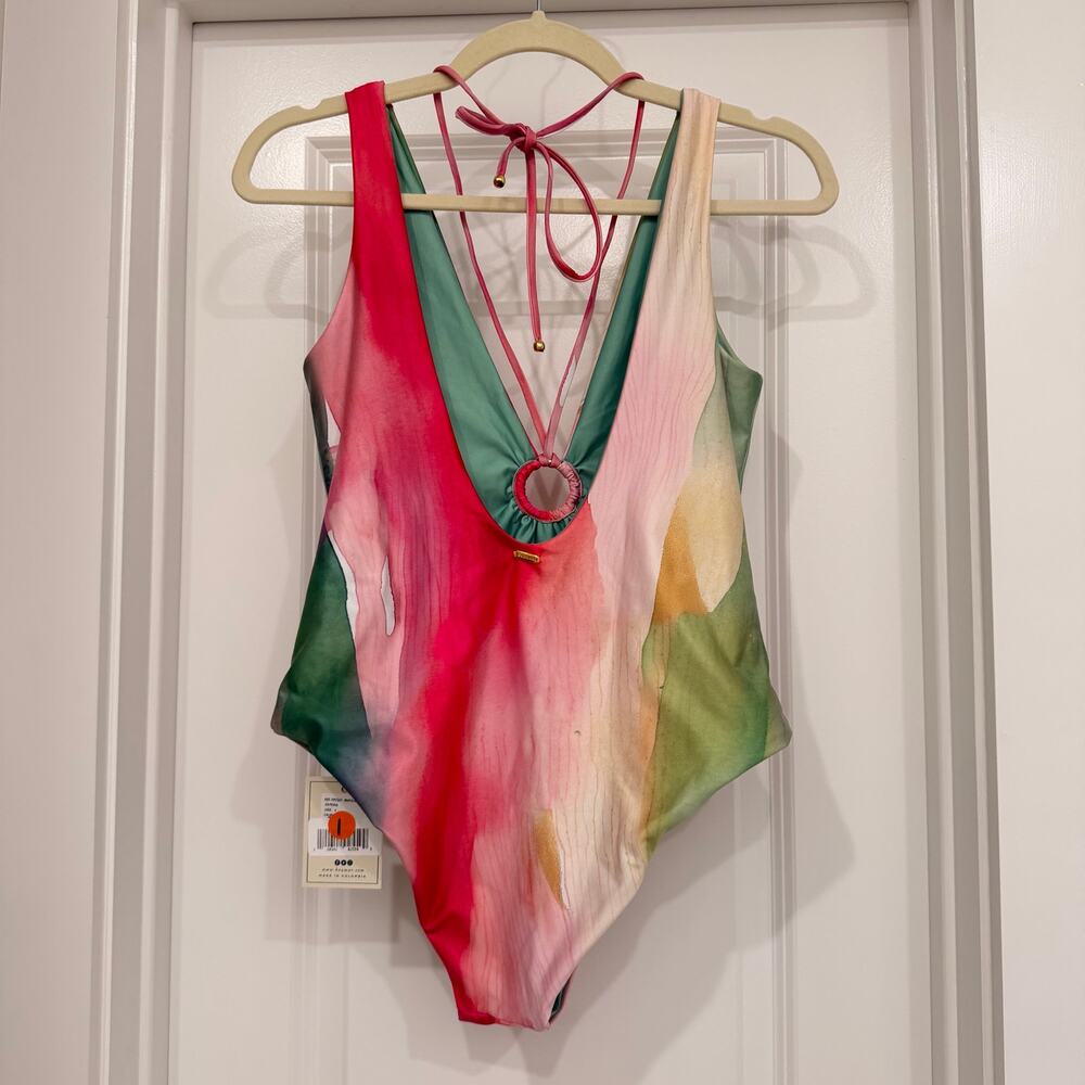 NWT Baomar Inaya One Piece Swimsuit in Watercolor Fruity Hues Size Large - Picture 4 of 7